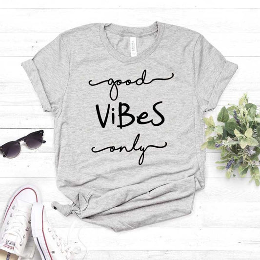 Good Vibes Only Printed Cotton T-Shirt