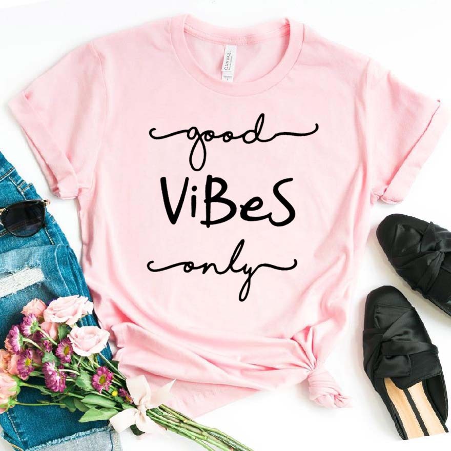 Good Vibes Only Printed Cotton T-Shirt
